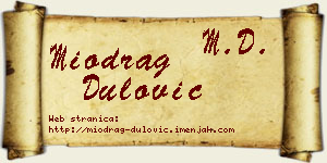 Miodrag Dulović vizit kartica